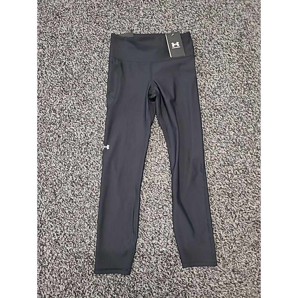 NWT Under Armour Womens Compression Ankle Leg Fitted Black Leggings Small